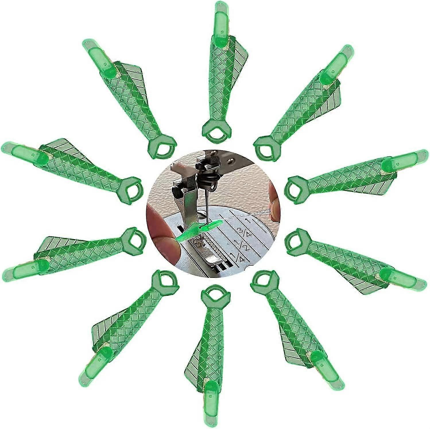 Yaju Fish Type Needle Threader For Sewing Machine Quick Sewing Threader Needle Tool Plastic Sewing Threaders For Diy And Sewing Machine (green) (10pc
