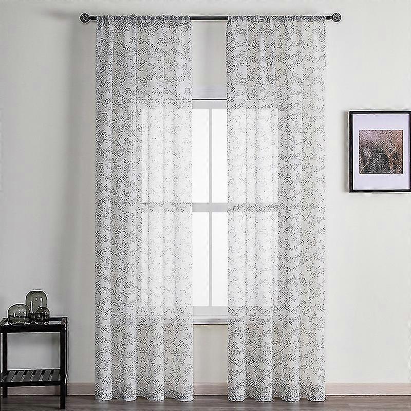 Transparent Gardinen Graue Bltter