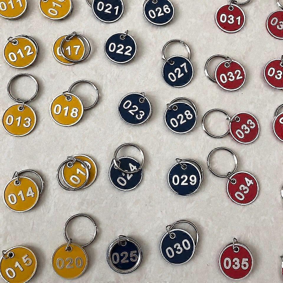 1-100 Numbers Key Chain Numbers Tags Locker Gym Key Rings Engraved Number With Key Rings Key Ring Aluminum Numbers Tag