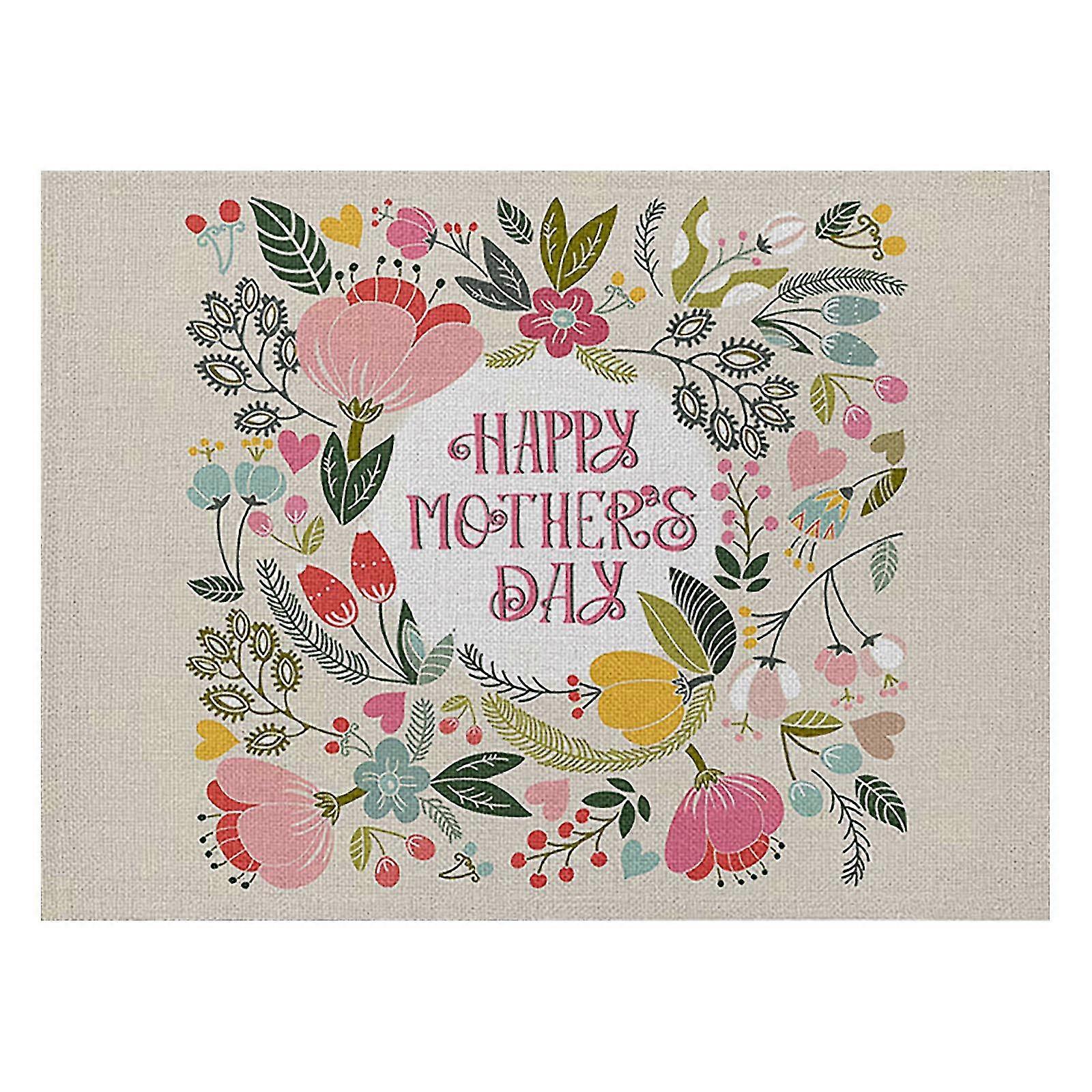 Tapete de mesa de isolamento térmico do Dia das Mães e do linho