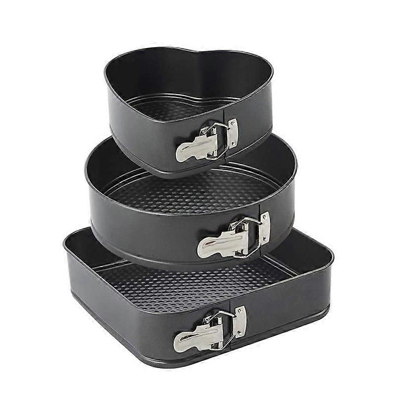 3pc Kohlenstoffstahl Backform Backgeschirr Antihaft-Kuchen Form Backwerkzeug