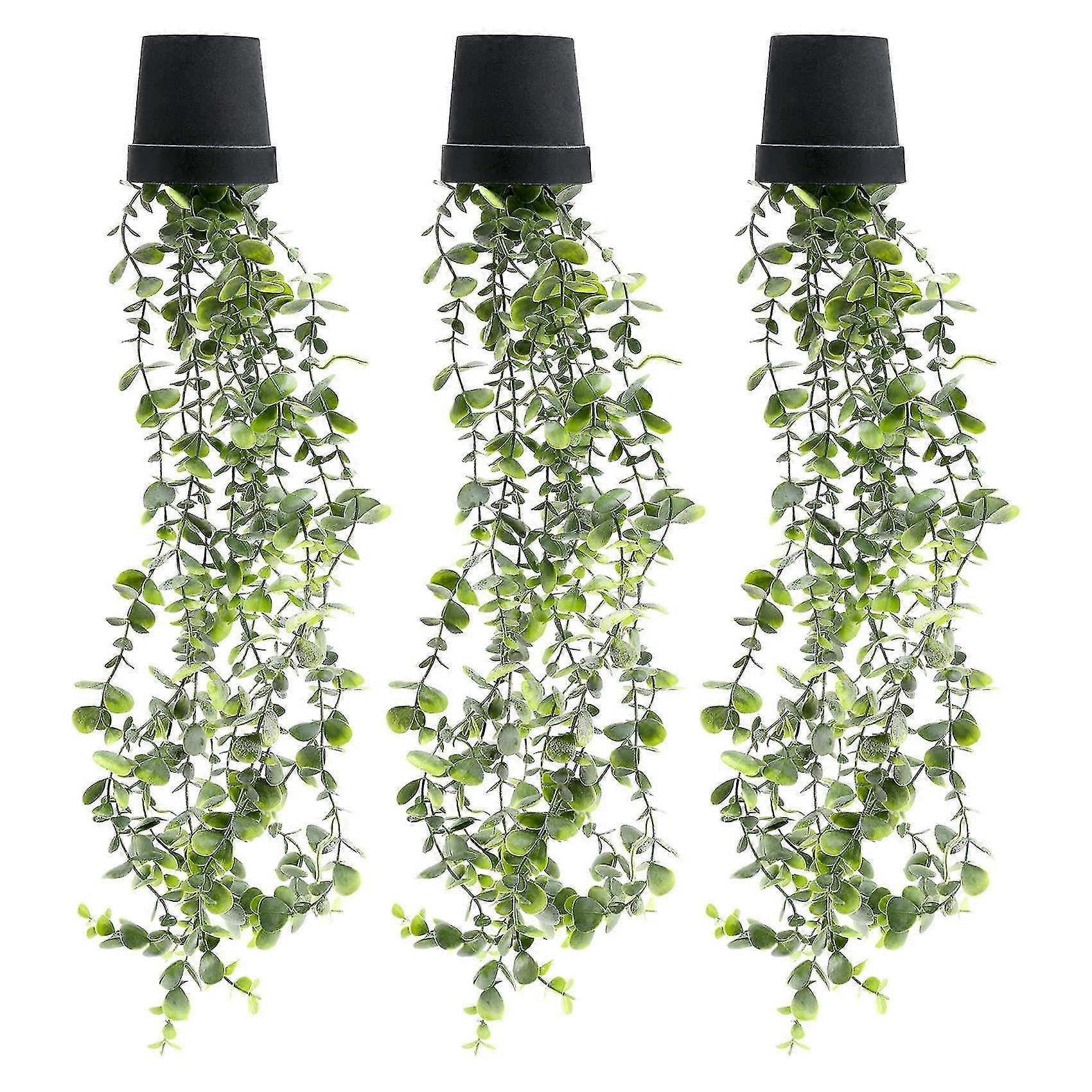 Plants Artificial Eucalyptus Potted Hanging Greenery 3 Pack Eucalyptus Greenery Vines In Pot For Ho