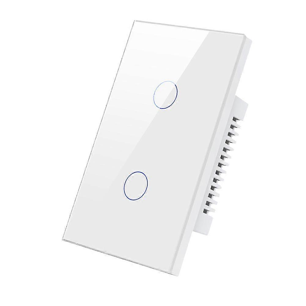 Tuya Zigbee Smart Light Switch,no Neutral Wire 2 Gang Required Wall Touch Switch For , Google Home
