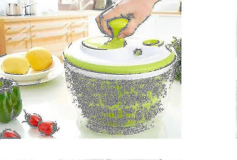 Retractable Pull Salad Spinner | Transparent And Green_l