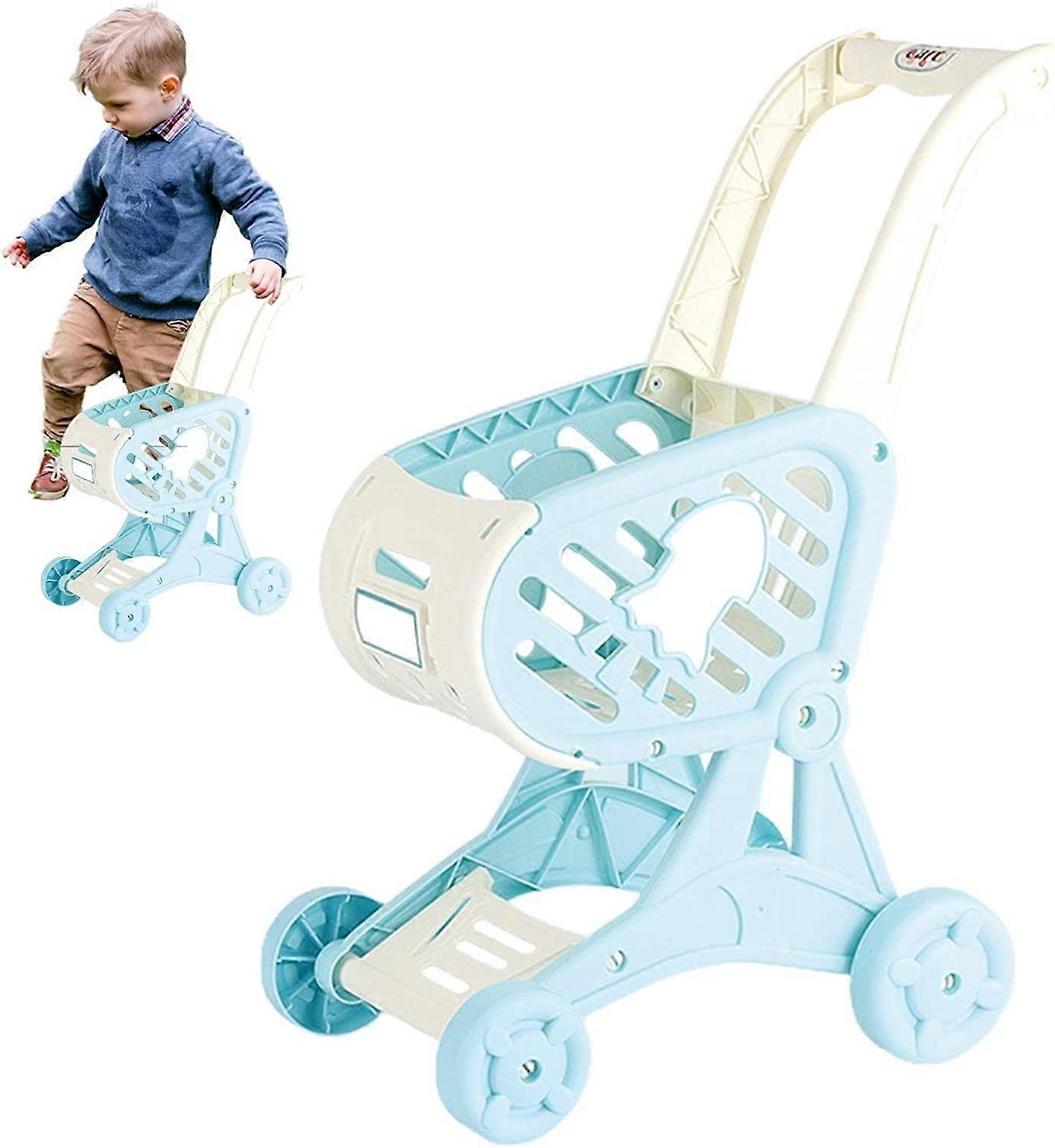 Grocery Cart Toy for Kids | Children s Supermarket Handcart Toy Play House Playset with Plug-in Design | Simulation Children Playing House Trolley Toy