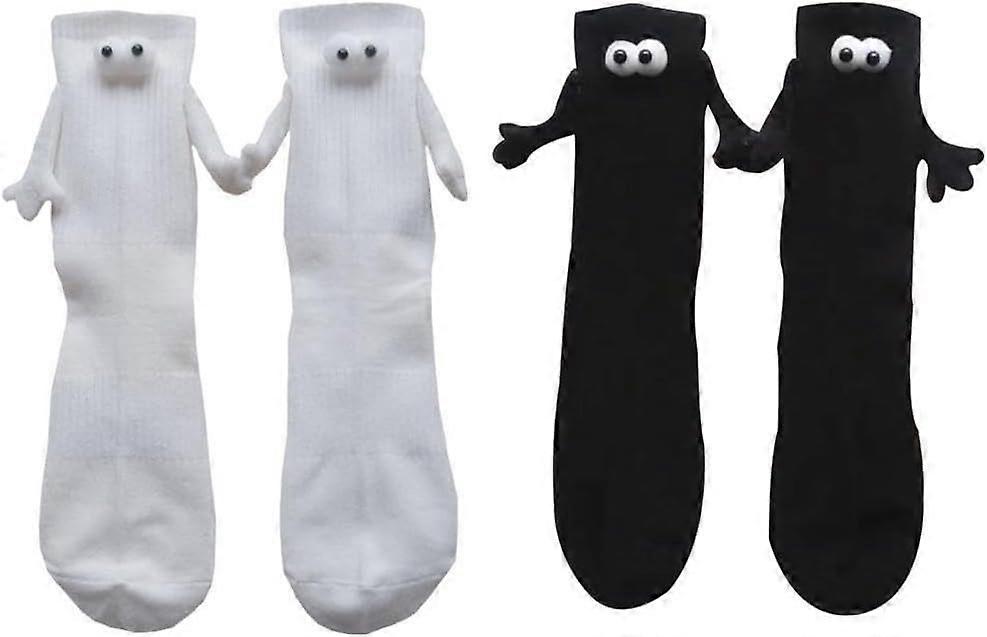 2-hand handle socks, friendship socks, magnets, magnetic socks, hand-to-hand socks, black and white