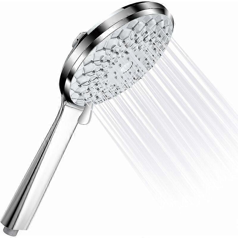 Shower head with 6 jet types, Silver