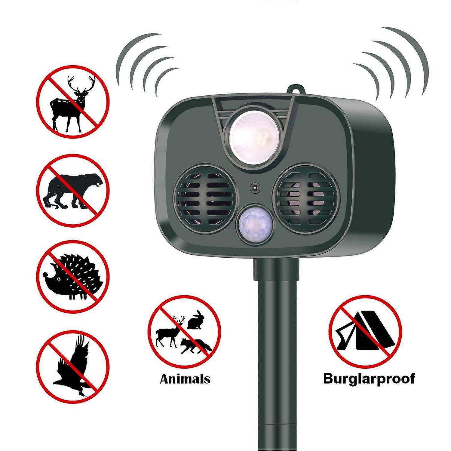 Ultrasonic Animal Repeller With Motion Sensor And Ultrasonic Flash