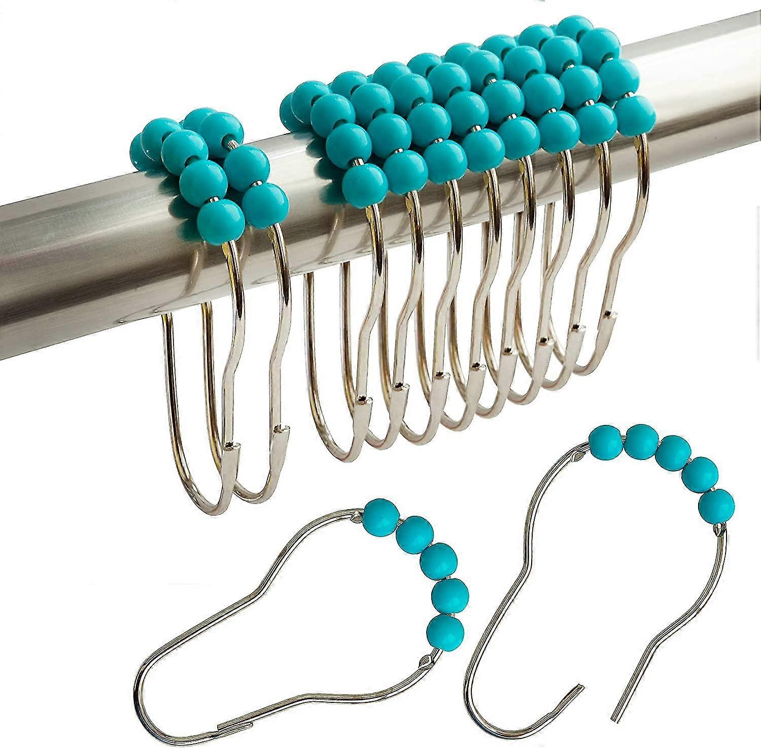 shower curtain hooks rings (blue)