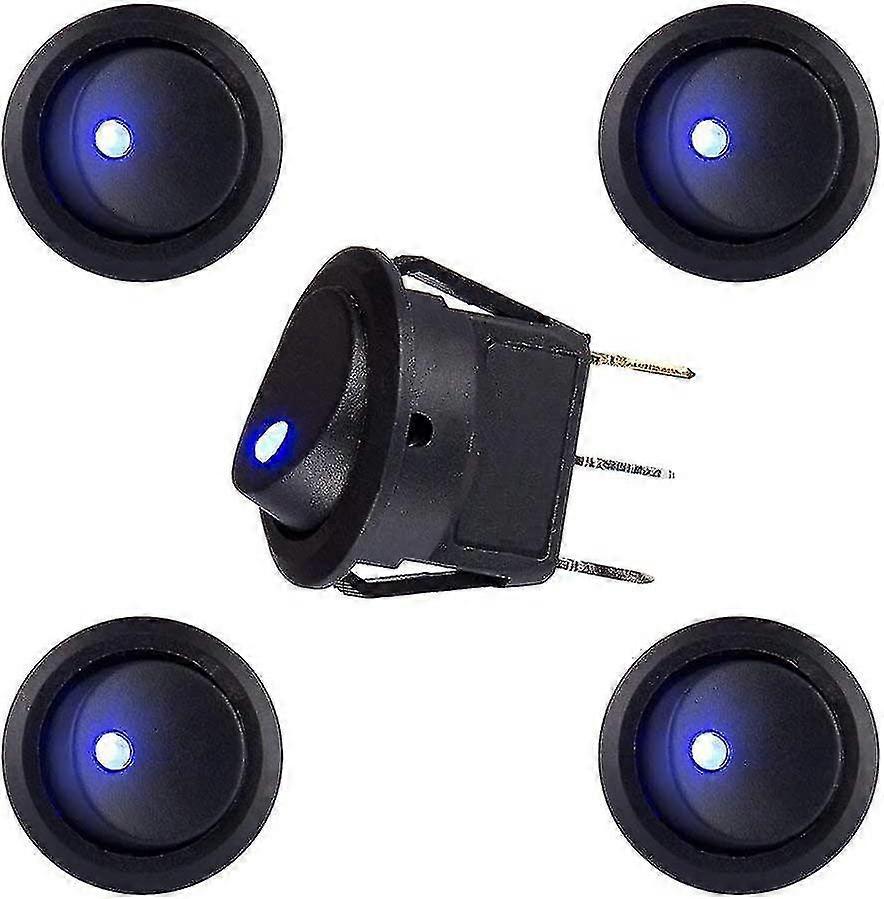 Blue Led Illuminated Round Rocker Switch Toggle Switch Press Button On/off 12v 20a Car Van Dash Light For Car Auto Boat Truck Trailer Household Applia