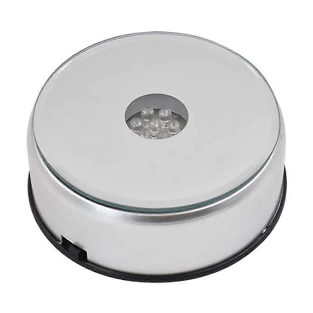 Display Turntable Base for Crystals Glass Art,LED Colored Rotating Crystal Display Base Stand with