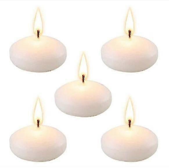 5pcs White Unscented Floating Candles Room Table Centrepiece Pool Bath cy