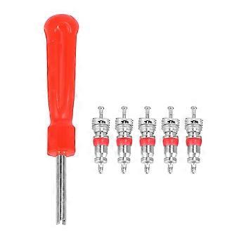 Ferramenta Demonte Valve Tire + 5 Válvula para Moto Ciclista de Carro