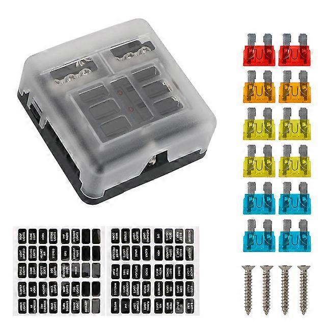 6 12 Way Fuse Block Fuses Blade For Car Boat Marine Light 12V 24V 32V 100A Overload Protector Automotive Accessories Waterproof