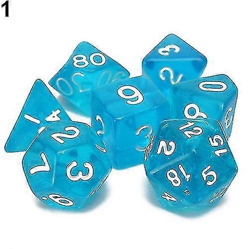 7pcs/set Various Sided Dice Role Playing Board Game Props Translucent Dice Set-zzy