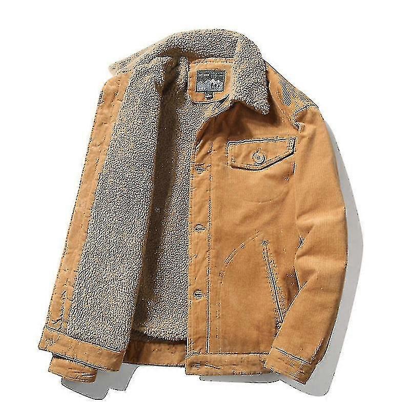 Herren Retro Cord Sherpa Trucker Jacke Pelz Fleece gefüttert klassischer Freizeitmantel