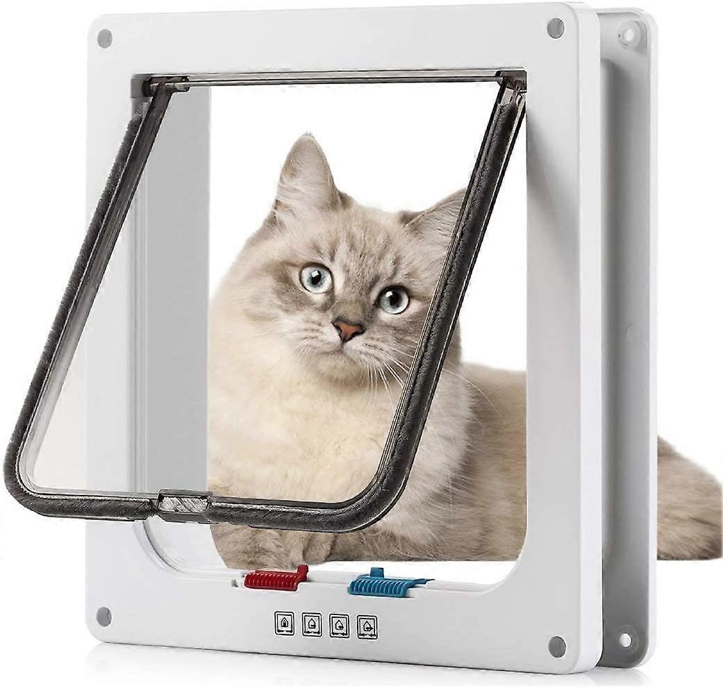 4 Way Locking Dog Cat Door Easy Fitting, Durable, Silent, Convenient
