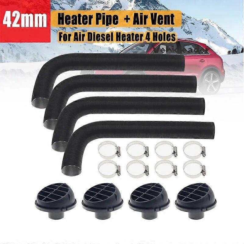 Set of 42mm Car Heater Ducting Pipe Warm Air Vent Outlet Hose Clamp Diesel Parking Heater Replacement For Webasto Eberspacher