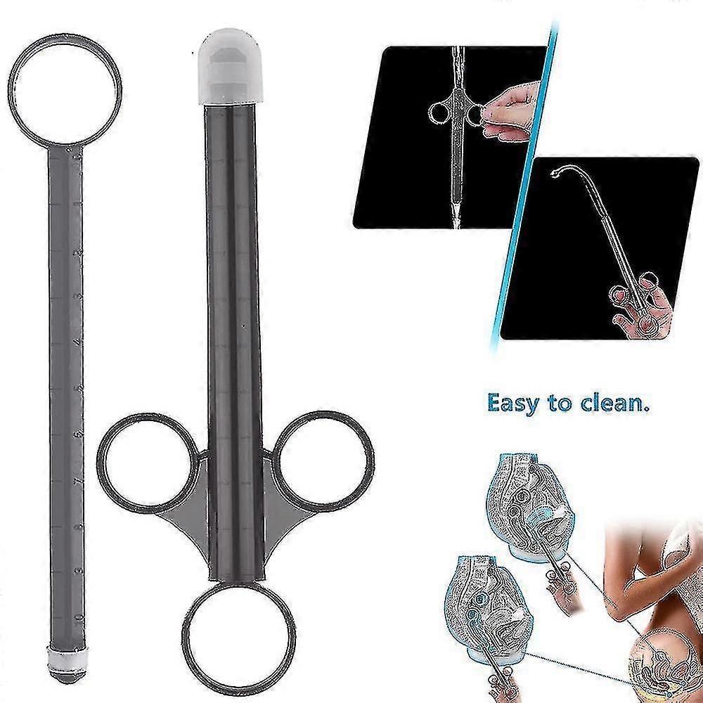 Reusable Lube Applicator Syringes Lubricant Tube Shooter With Smooth Rounded Cap For Couples Men Women Unisex