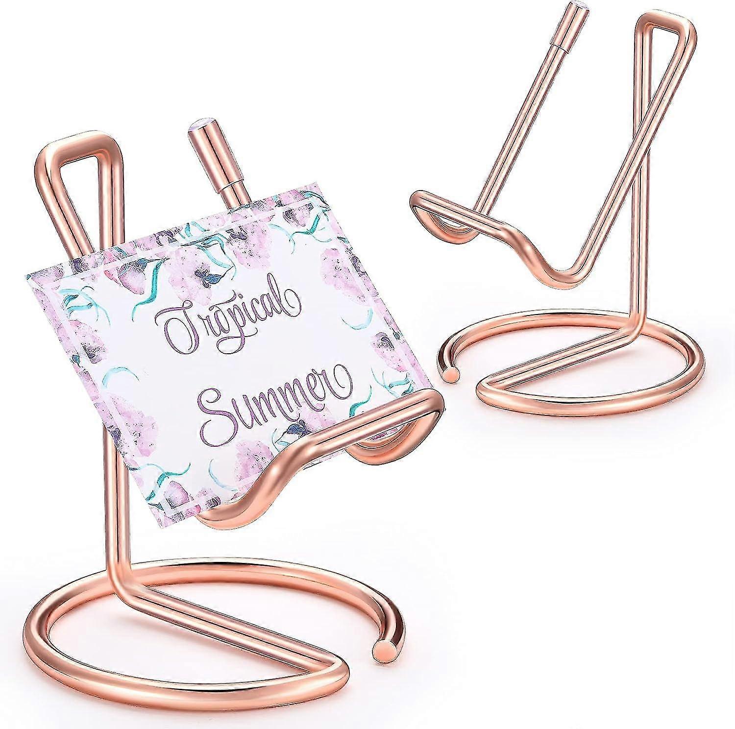 2 قطعة معدنية حامل بطاقة العمل للمكتب، حامل الهاتف الخليوي