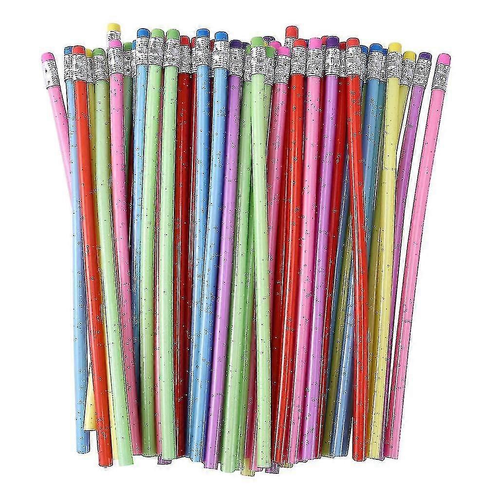 60 Pieces Bendable Pencil Flexible Bendy Soft Pencils With Eraser, Colorful