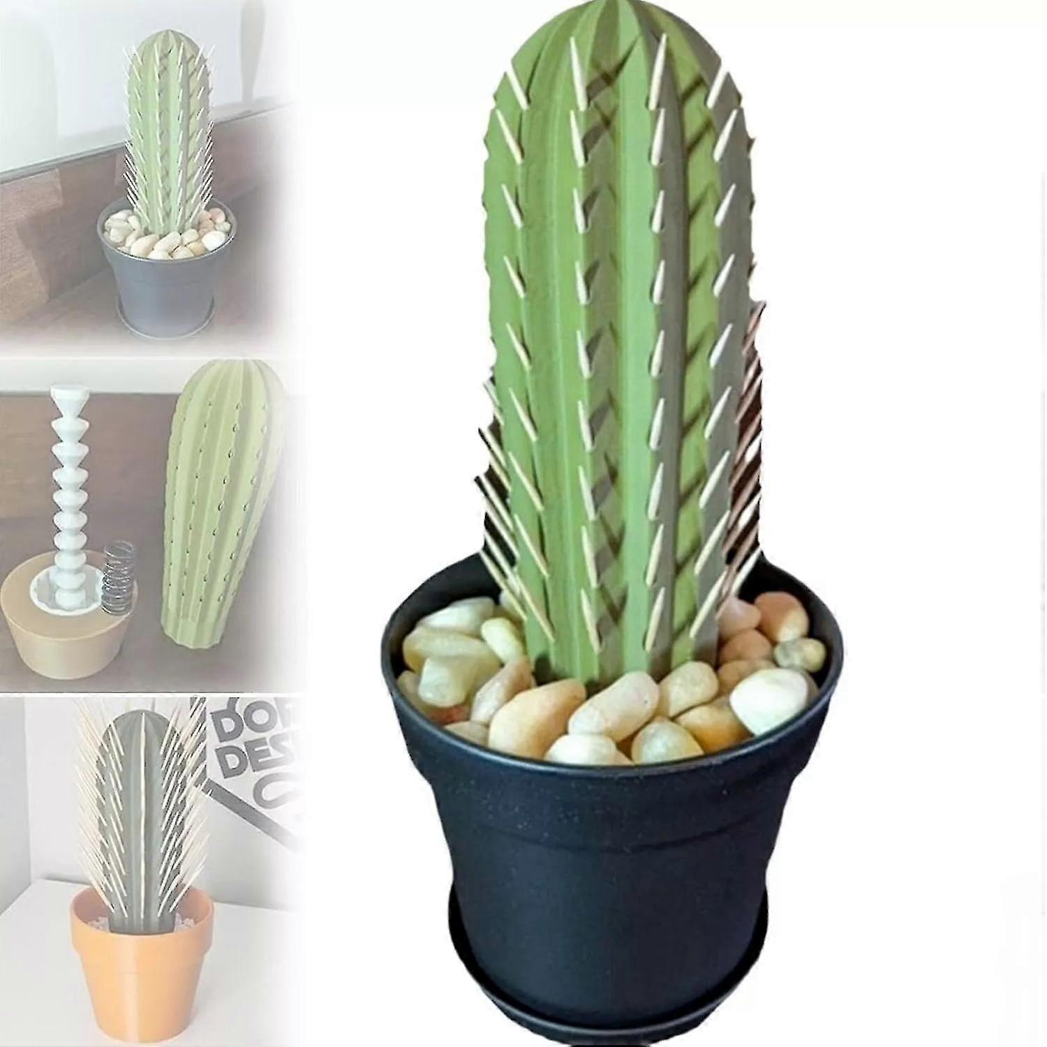 3D Printed Cactus Toothpick Holder, Cactus Toothpick Dispenser, Funny Toothpick Box Decor Housewarming Gift For Friends ( without stones) -GSL