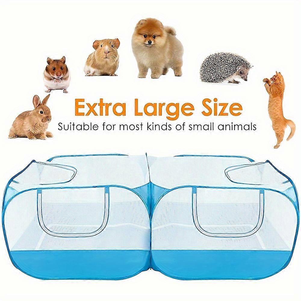 Extra Large Portable Pet Playpen - Breathable Chicken Coop Cage Tent with Floor - UV-Resistant Outdoor Exercise Fence, 8 Ground Stakes & Carry Bag for