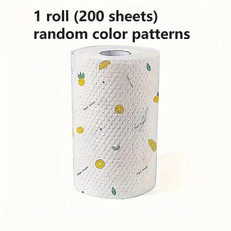 1roll(200sheets), Lazy Rag, Disposable Kitchen Paper Towel, Washable Wet And Dry Dual-use Towel, Dishwashing Cloth, Non-stick Oil Rag, Degreasing Towe