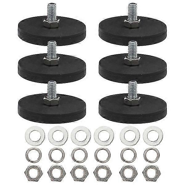 Round Magnet Car Mount - 6 Pcs License Plate Magnets with Rubber Coating