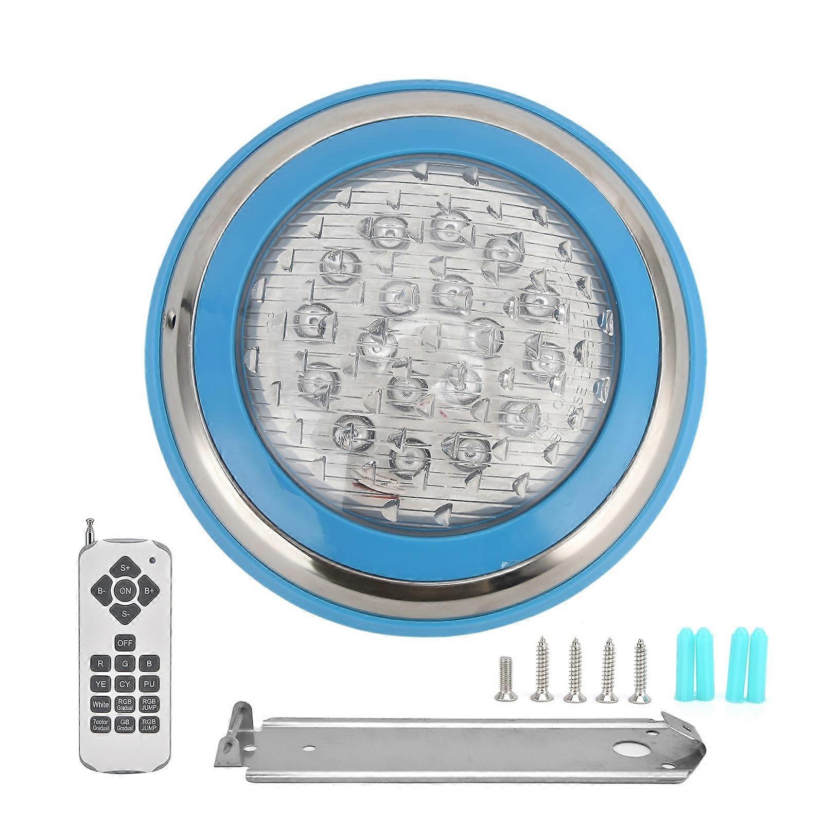 Submersible LED RGB Pool Light with 18Key Remote Control AC12V (24W-2400LM)