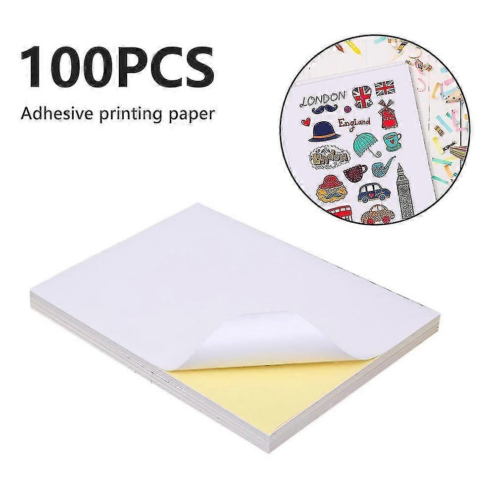 Αδιάβροχο αυτοκόλλητο χαρτί βινυλίου - 100pcs, εκτυπώσιμο, γυαλιστερό, εκτυπωτής inkjet, ματ λευκό