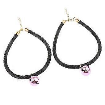 Collares de campana para mascotas Cachorro Gato Ajustar Collar Collar Collar Perro Correa Negro