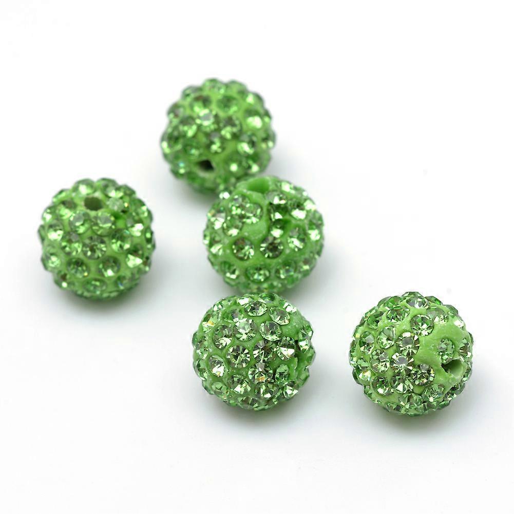 100pcs 10mm green rhinestones