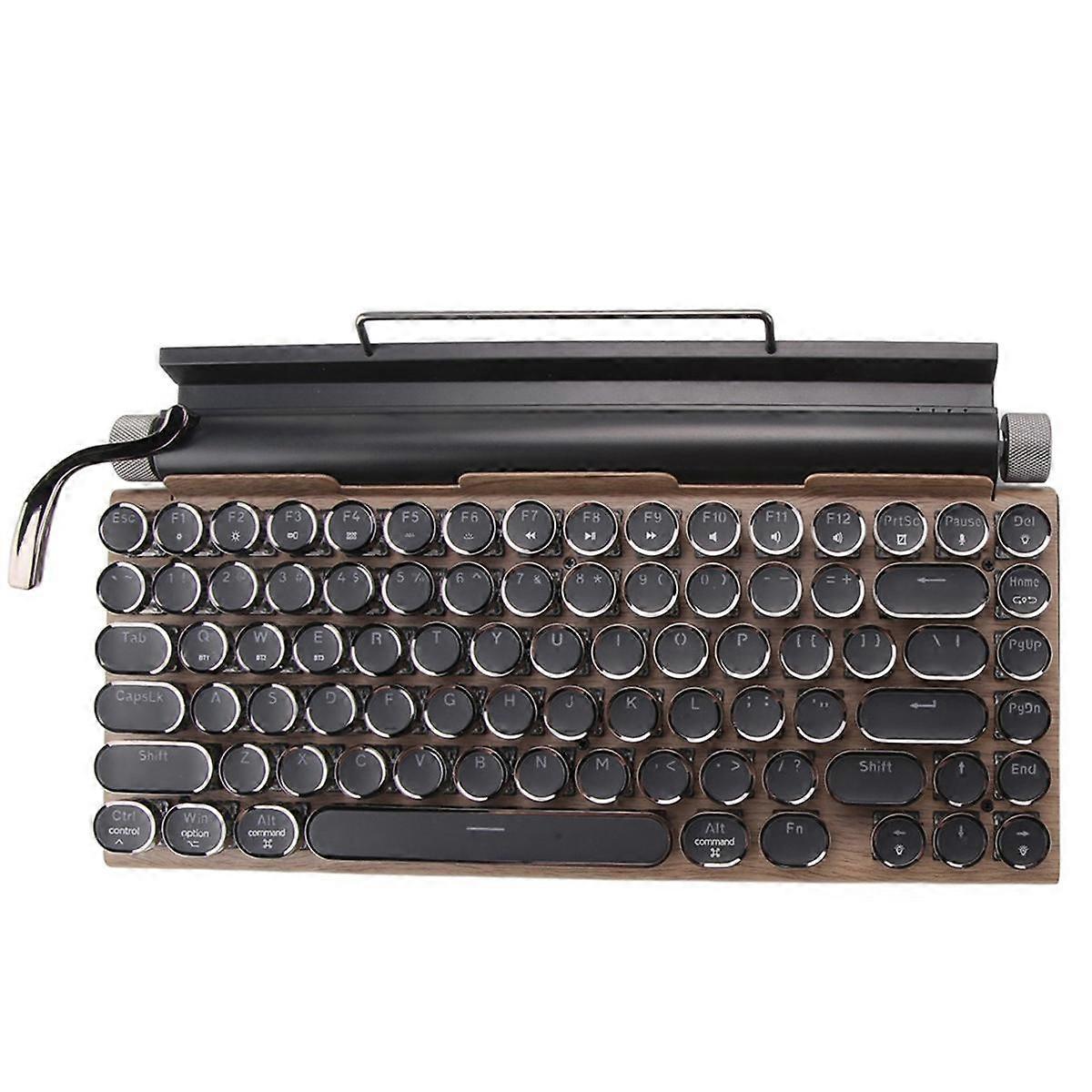 Retro Typewriter Keyboard Wireless Bluetooth Keyboard USB Mechanical Punk Keycaps for Desktop PC/La