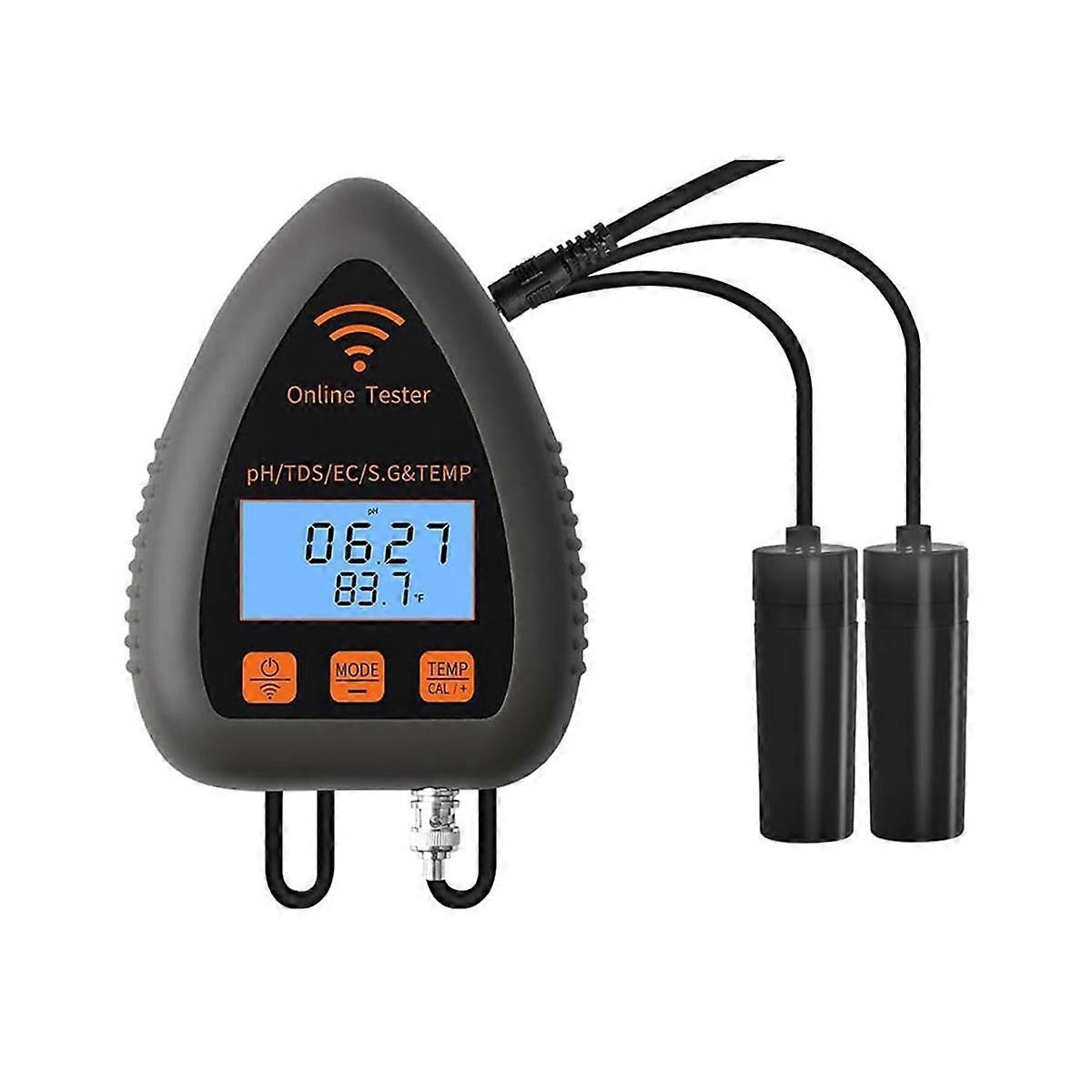 Monitor PH WiFi, misuratore di PH idroponico Tester EC e TDS, tester di nutrienti idroponici 5In1 con dati