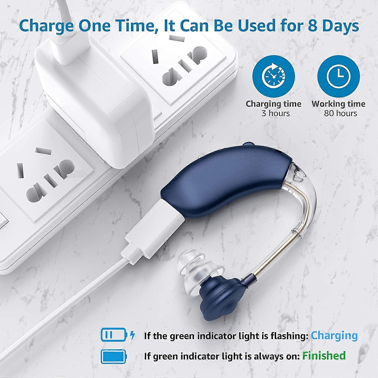 2021 Best Bluetooth Mini Rechargeable Hearing Aid Digital BTE Hearing Aids Adjustable Tone Sound Amplifier Portable Deaf Elderly