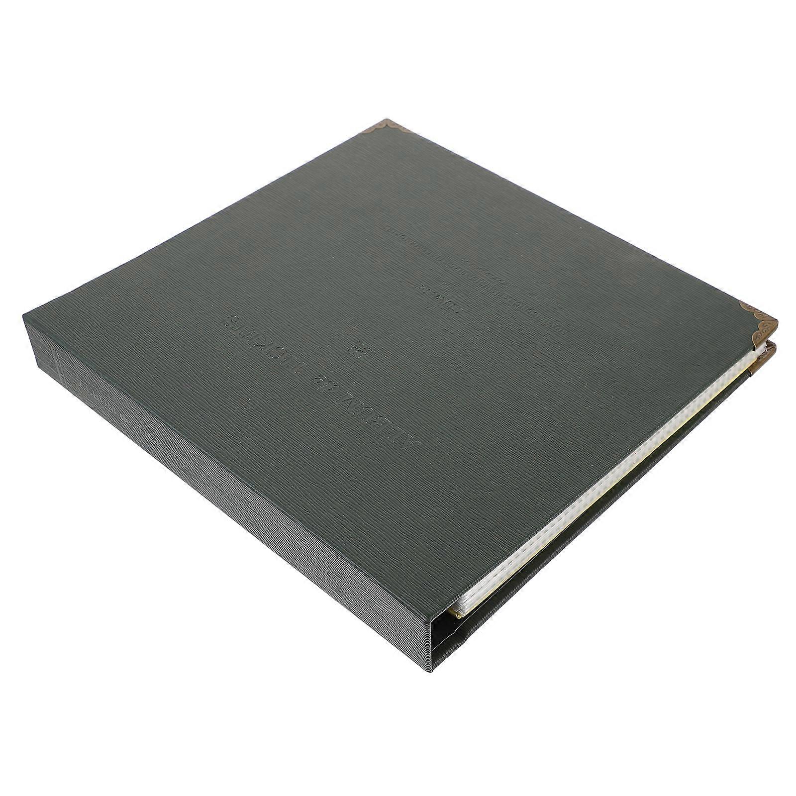 1PC Ticket Bill Collection Book Movie Ticket Storage Note Album Photo Receipt Memory Collection Storage Book (Dark Green)