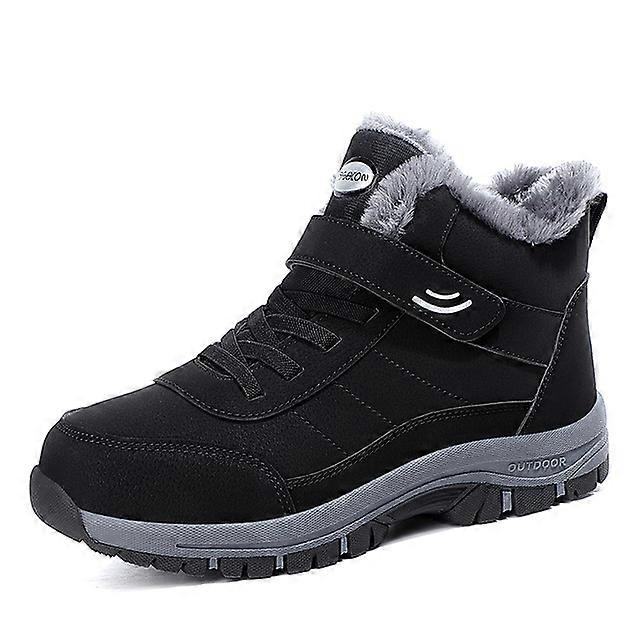 Leather Boots Men Women Shoes Waterproof Boot Man Plush Keep Warm Outdoor Ankle Boots Military Combat Boots Walk On Ice Sneakers