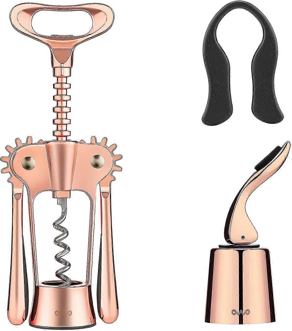 النبيذ فتاحة مجموعة الجناح المفتاح مع النبيذ احباط القاطع وسدادات النبيذ المستخدمة في المطبخ مطعم شاتو والحانات الفولاذ المقاوم للصدأ الذهب الوردي