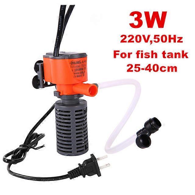 3W Mini Internal Aquarium Filter 3 in 1 Submersible Water Circulation Pump Filter Add O For Fish Turtle TankIn-