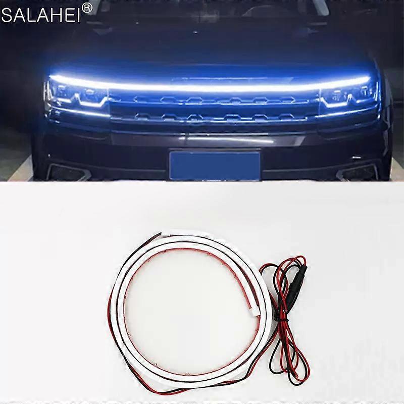Car Engine Hood Guide Led Decorative Light Strip DRL Daytime Running Light Scan Flexible 12V Auto Atmosphere Lamp Auto Accessory