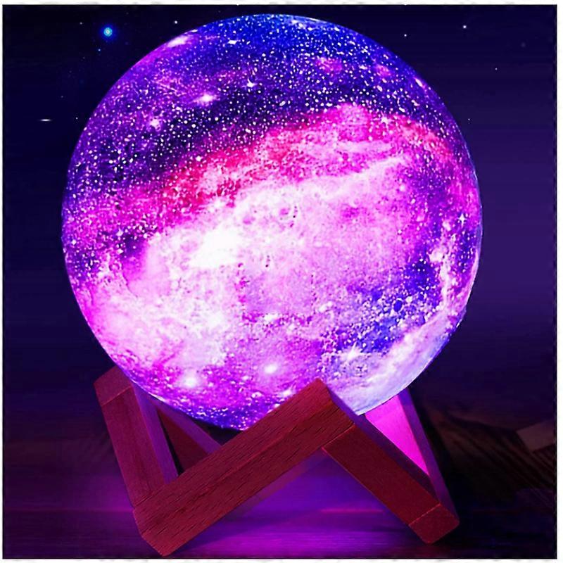 3D Print Star Moon Lamp Colorful Change Touch Night Lamp Home Decor USB Rechargeable Led Night Light Remote Control 16 Colors