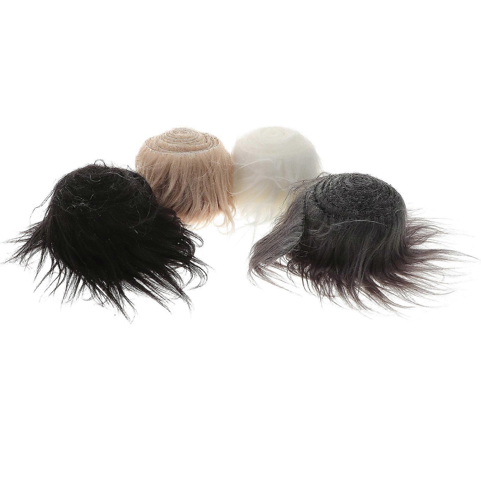 4pcs Plush Faux Fur Fabric Pre-cut Strips Fluffy Fuzzy Craft Fur for Gnomes Beard