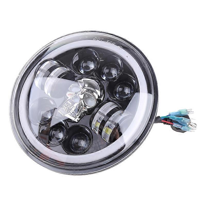 Vehicle Hi/Lo Beam Light 60W LED Floodlight 7inch Skull Headlight for Wrangler