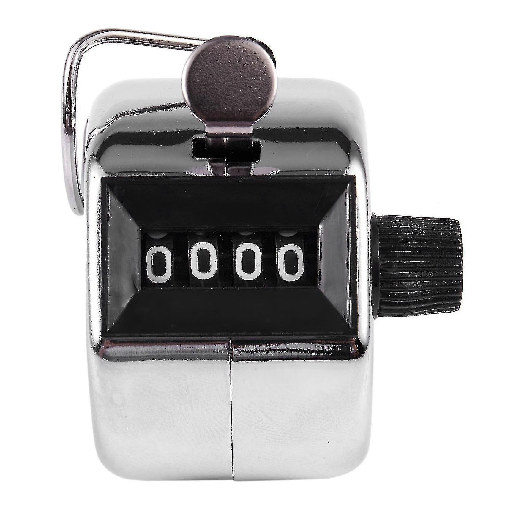 4 Digit Number Clicker Golf Hand Tally Click Counter Silver-dt