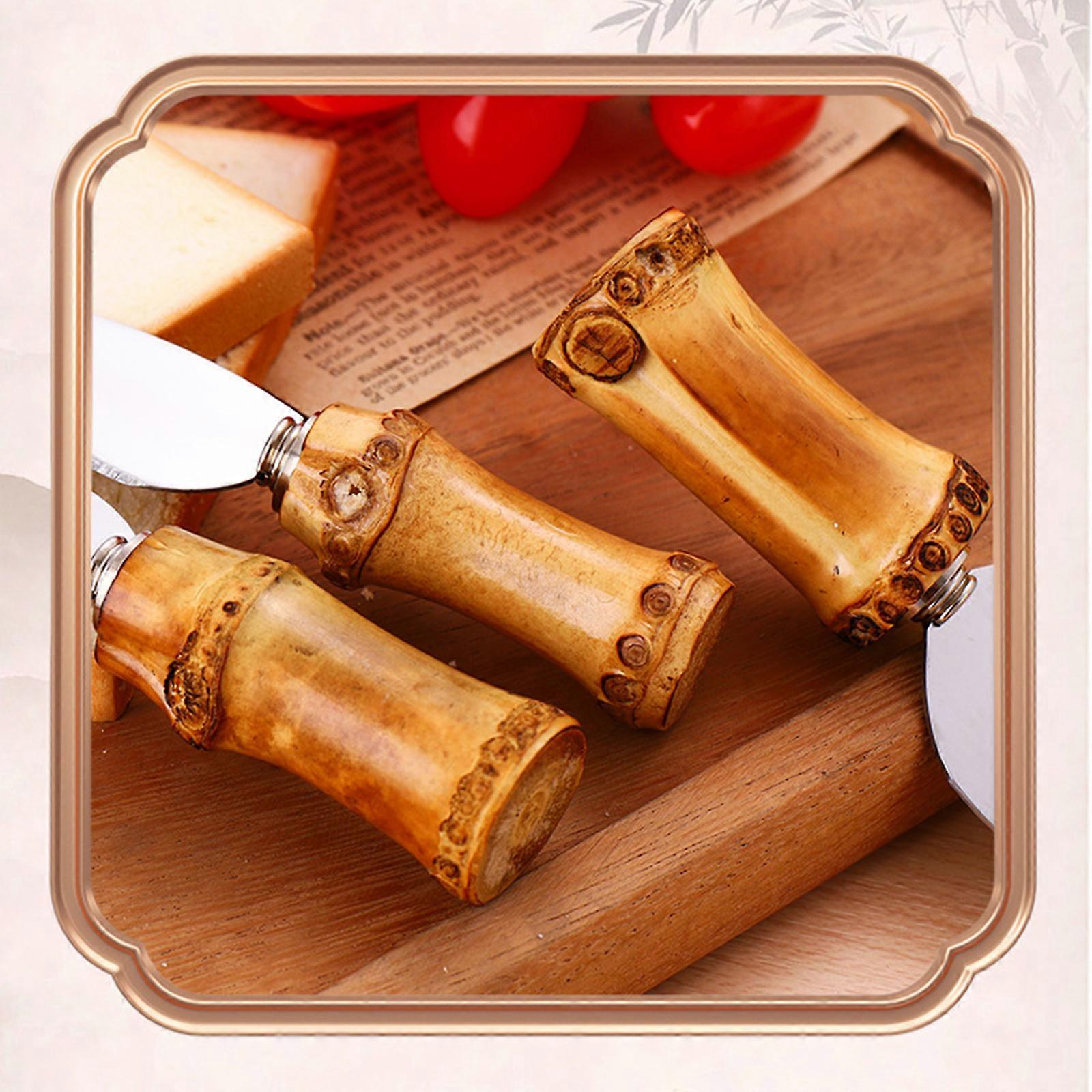 (4-Pack) Bamboo Handle Baking Cake Cheese Cheesecake Knife Set