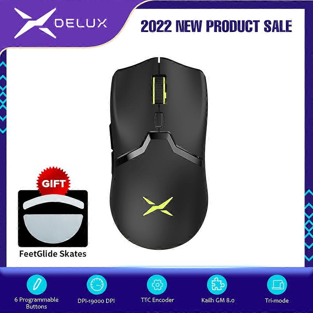 Delux M800PRO PAW3370 RGB Optical Wireless Gaming Mouse 19000 DPI Wired Programmable Ergonomic Mice Rechargeable For Windows Mac