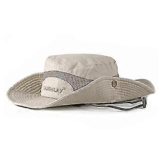Unisex Baumwolle winddichte Angelmützen Upf50 + Uv Schutz Sonnenkappe Outdoor Eimer Mesh Hut 56-61cm