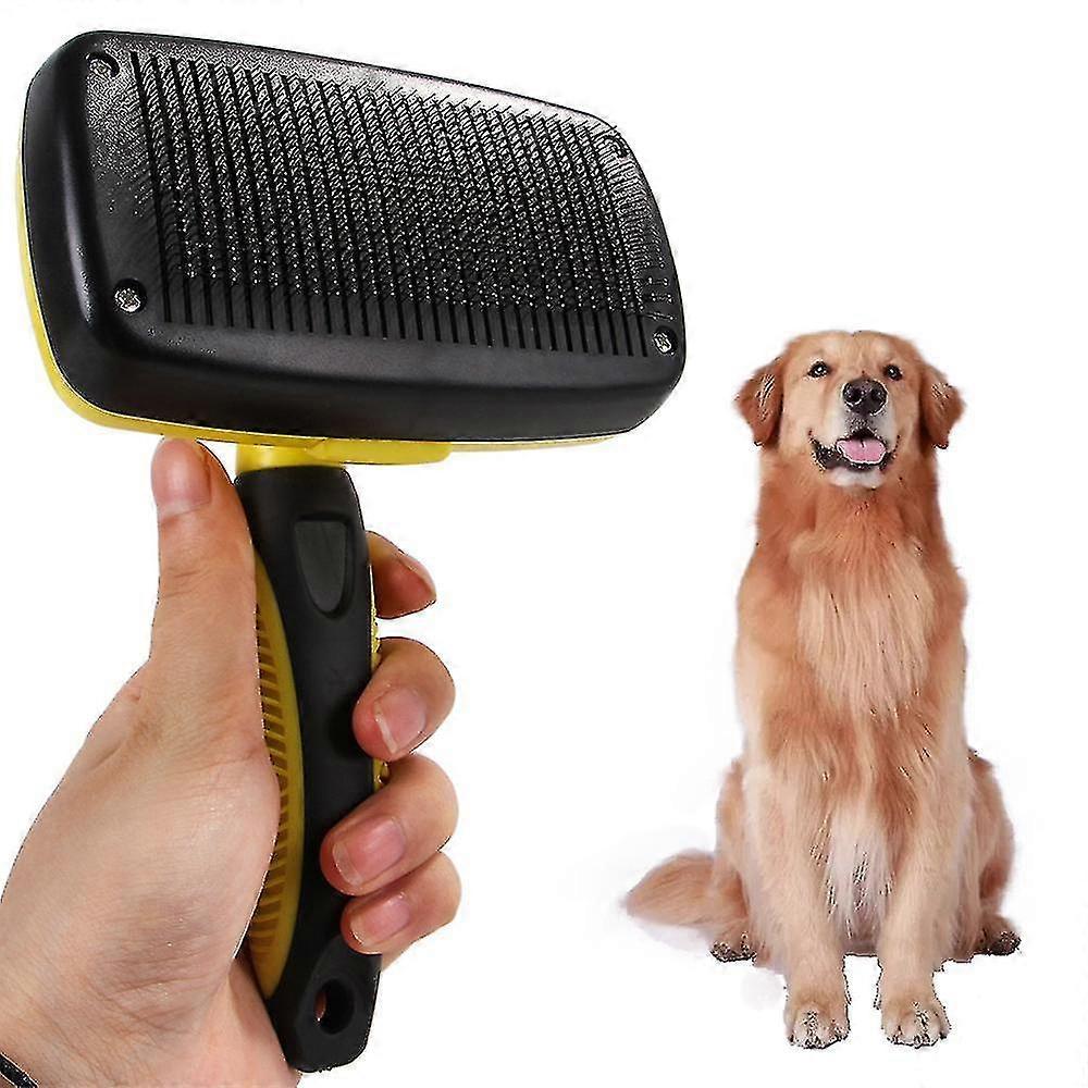 Professional Slicker Brush For Dogs And Cats Self-cleaning Grooming Comb For Dematting Detangling & Deshedding