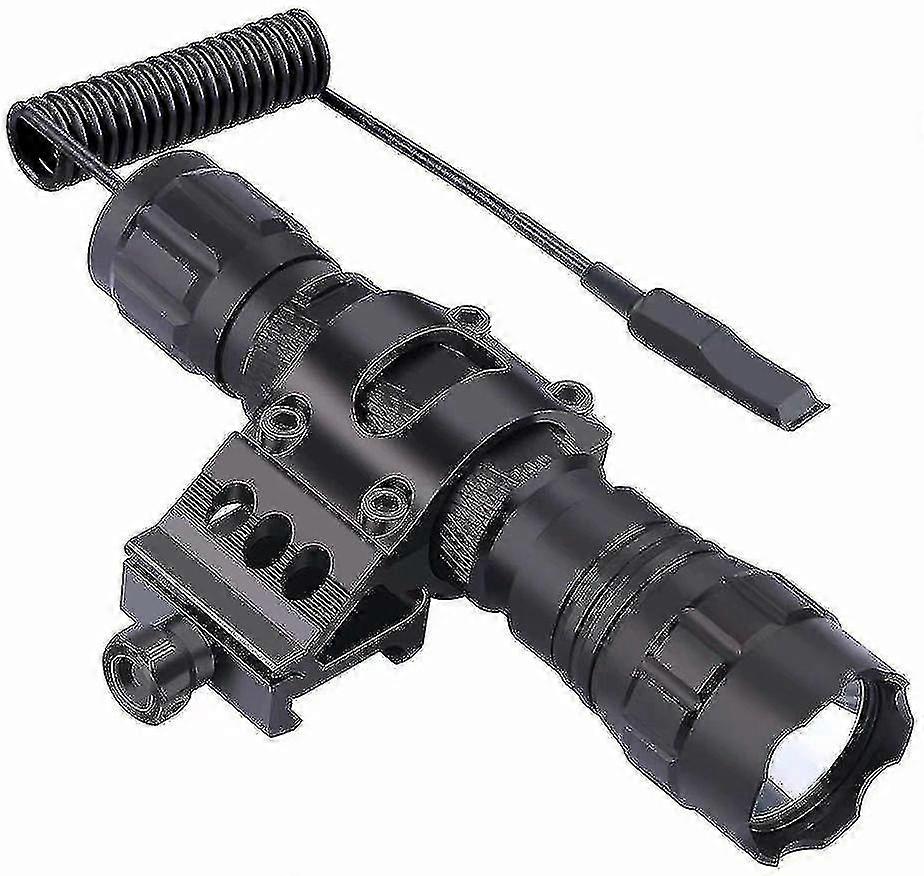 Tactical Led Flashlight, 1 Flashlight Mode, With Push Button Switch And 45  Mounting Rail, Side Offset Ring
